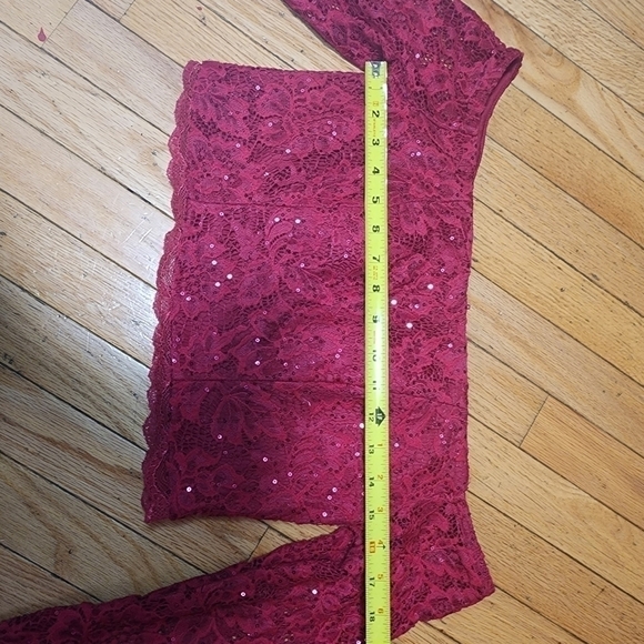 MY Michelle Red Lace Sequin Crop Top 13 - Picture 4 of 13